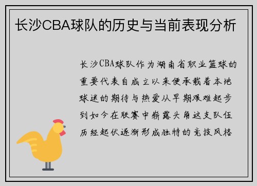 长沙CBA球队的历史与当前表现分析